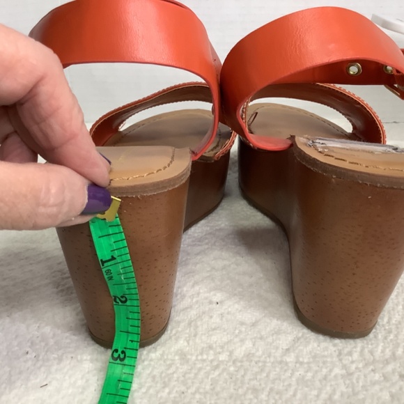 EUC Tommy Hilfiger Walslei Orange Platform Sandals - Picture 8 of 12